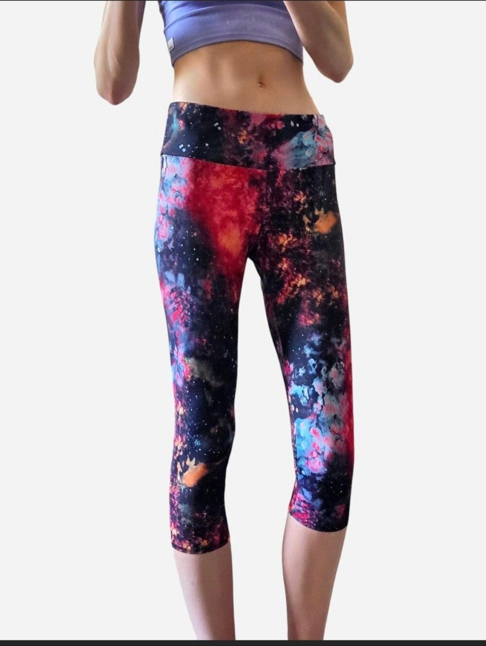 Onzie Galaxy Print Yoga Capri Leggings S/M